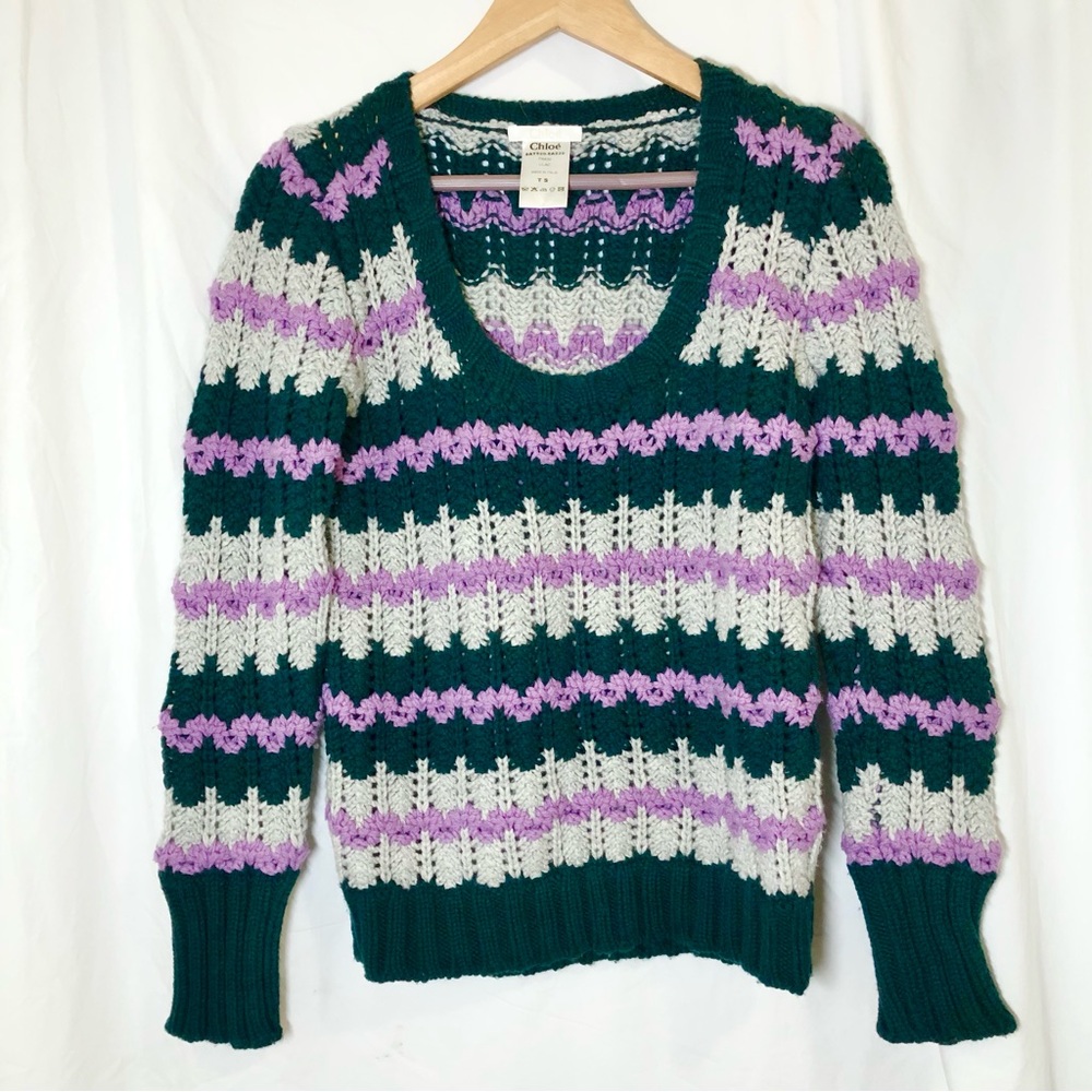 Chloe Striped Wool Sweater *Size S*
